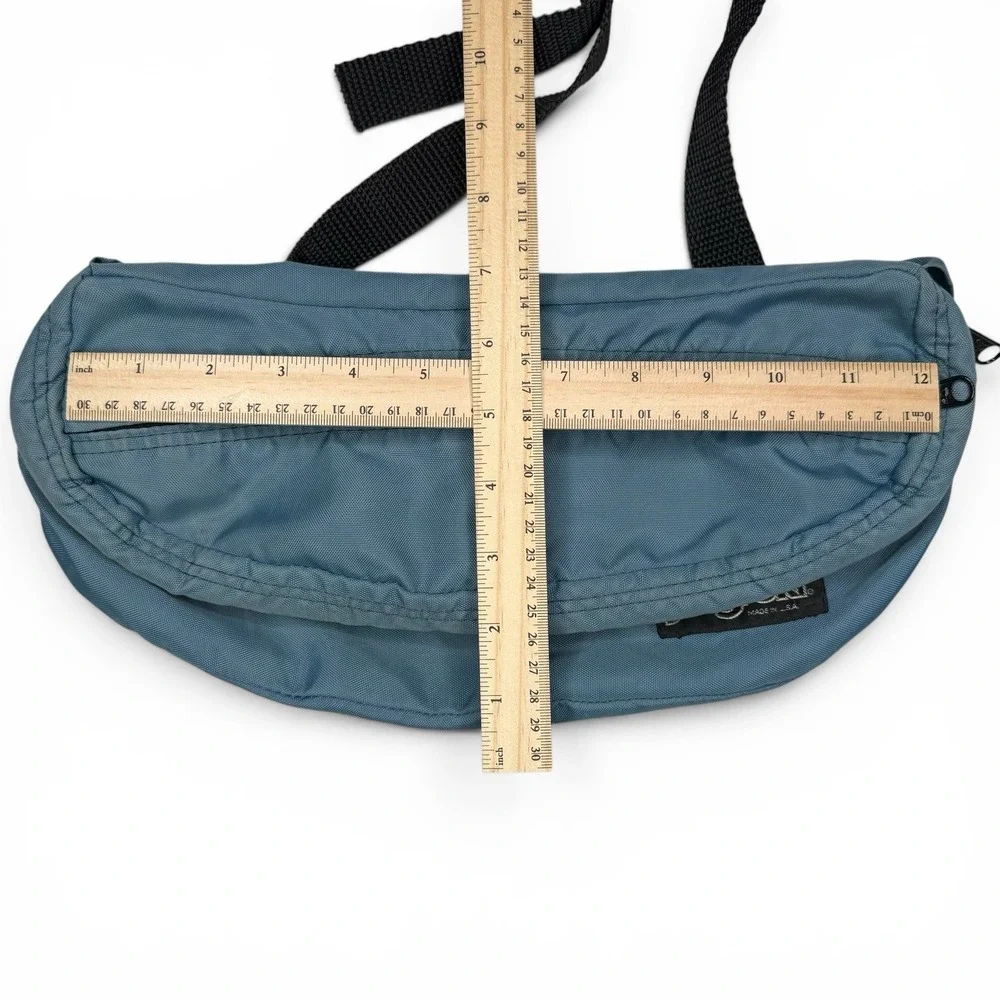 Vintage 1990s Jansport Fanny Pack Hip Bag Blue Nylon Double Zip Made In USA
